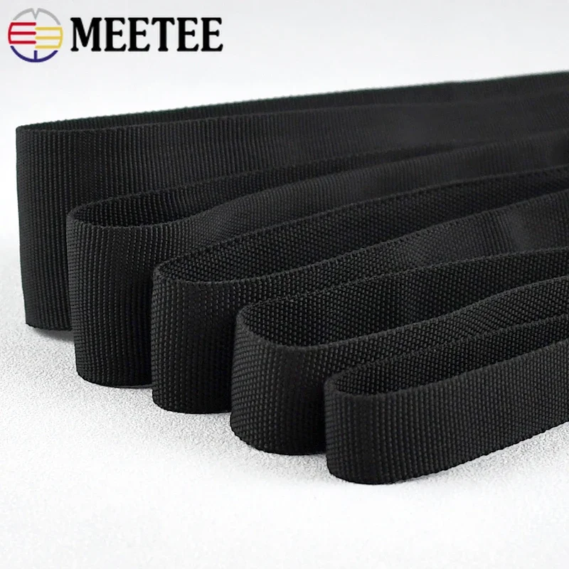 5/10 미터 Meetee 20-50mm 관형 웨빙 스트랩 더블 레이어 폴리 에스터 중공 리본 DIY 가방 의류 배낭 봉제 액세서리
