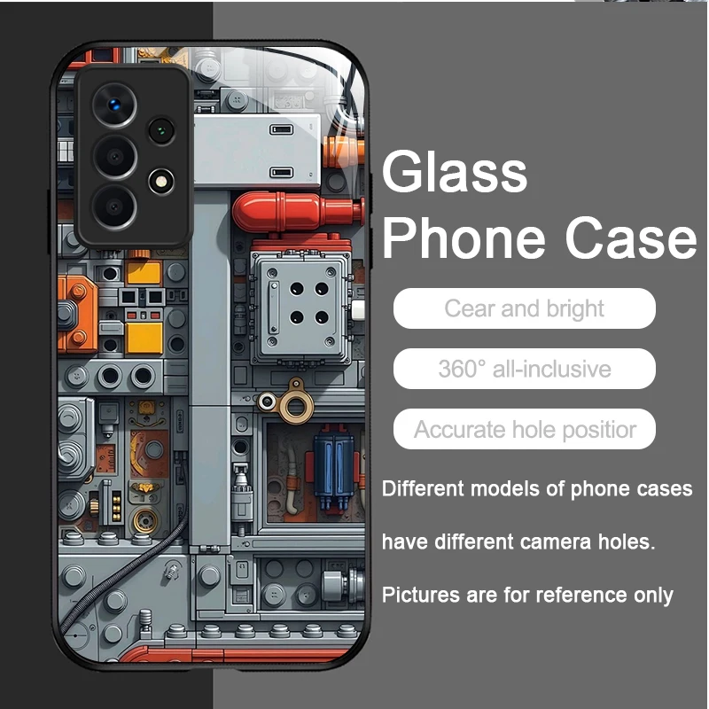 Creative Mechanical Circuit Board Glass Phone Case Cover
