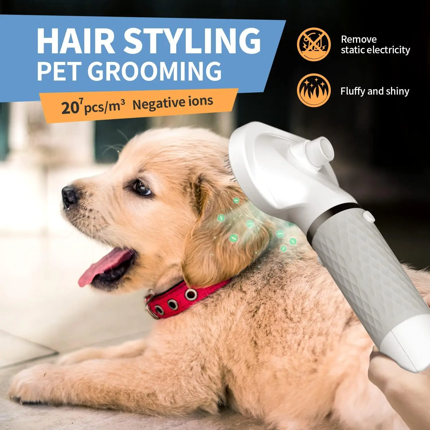 Dog Hair Dryer 5 in 1 Portable Handheld Dog Blow Dryer with Brush for Pet Washing Hair dog Grooming Equipment pet hair dryer