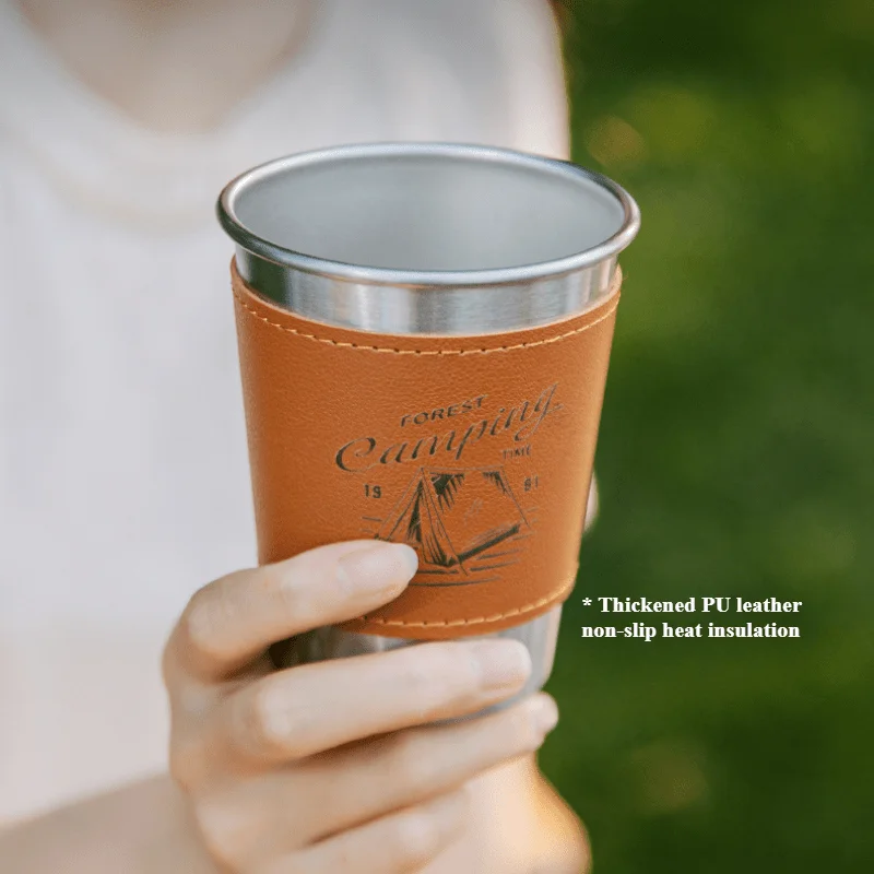 Outdoor 304 Stainless Steel Water Mug Portable Camping Mug Picnic Gear Barbecue Beer Mug Travel Coffee Mug, Camping Equipment