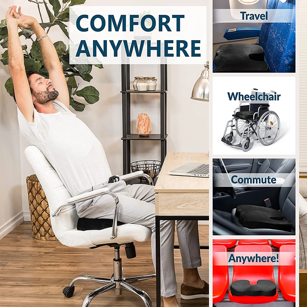 Pure Posture Seat Cushion, Back Pad Support Instantly Relieves Pain &  Pressure - BLACK Market