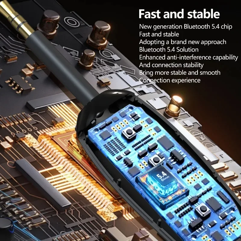 3 in 1 Bluetooth 5.4 Transmitter and Receiver 3.5mm Hifi Stereo Music Wireless Audio Adapter For TV Car kit Headphones Speaker