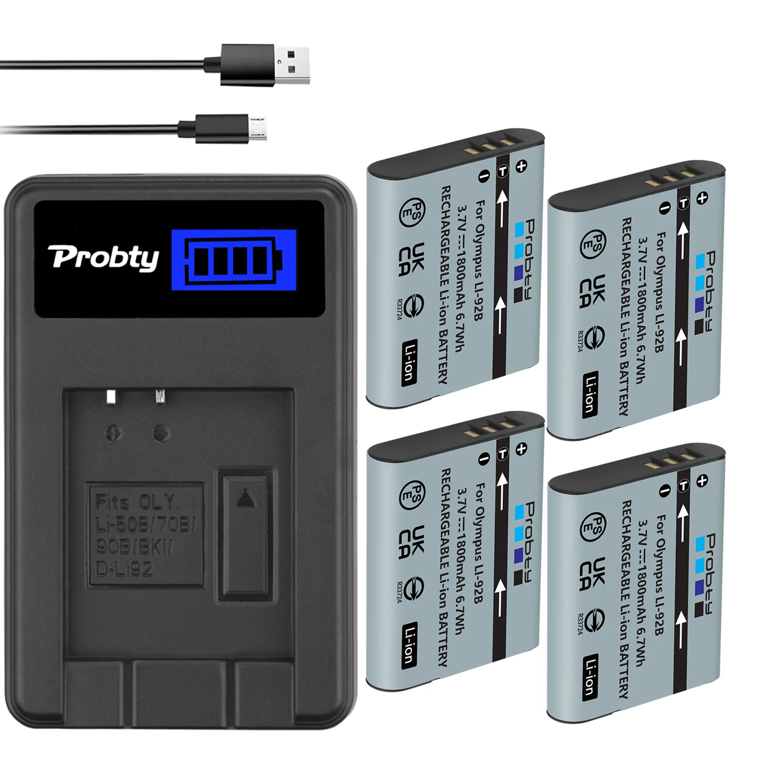 1800Mah Li-92B Li-90B Batterie Per Olympus Tough Tg-6, Tg-5, Tg-Tracker, Tough Sh-1, Sh-2, Sp100 Ihs, Tough Tg-1 Ihs