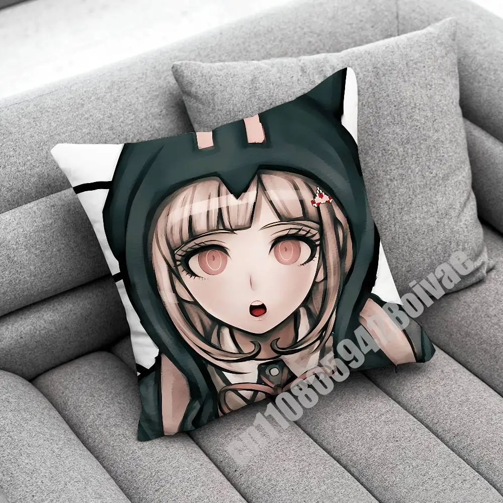 D-Danganronpa Chiaki Nanami Junko Enoshima 장 베개 케이스 35x35cm 45cm 정사각형 홈 베개 케이스