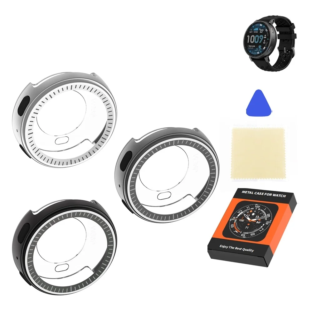 Amazfit Active Max 스마트워치용 금속 보호 케이스 충격 방지 컴팩트하고 미니멀한 디자인