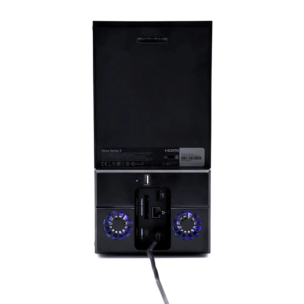 Xbox 시리즈 X 콘솔용 수직 냉각 선풍기, 듀얼 팬 및 USB 포트 외부 쿨러, RGB 다채로운 냉각 선풍기 독 스테이션