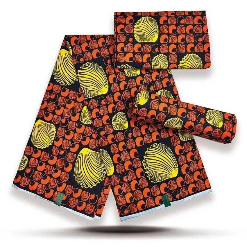 2026 100% Cotton Newest Block Real Wax Print Fabric African Ankara Wax Fabrics Soft Dutch Sewing Ghana Wax Fabric 6