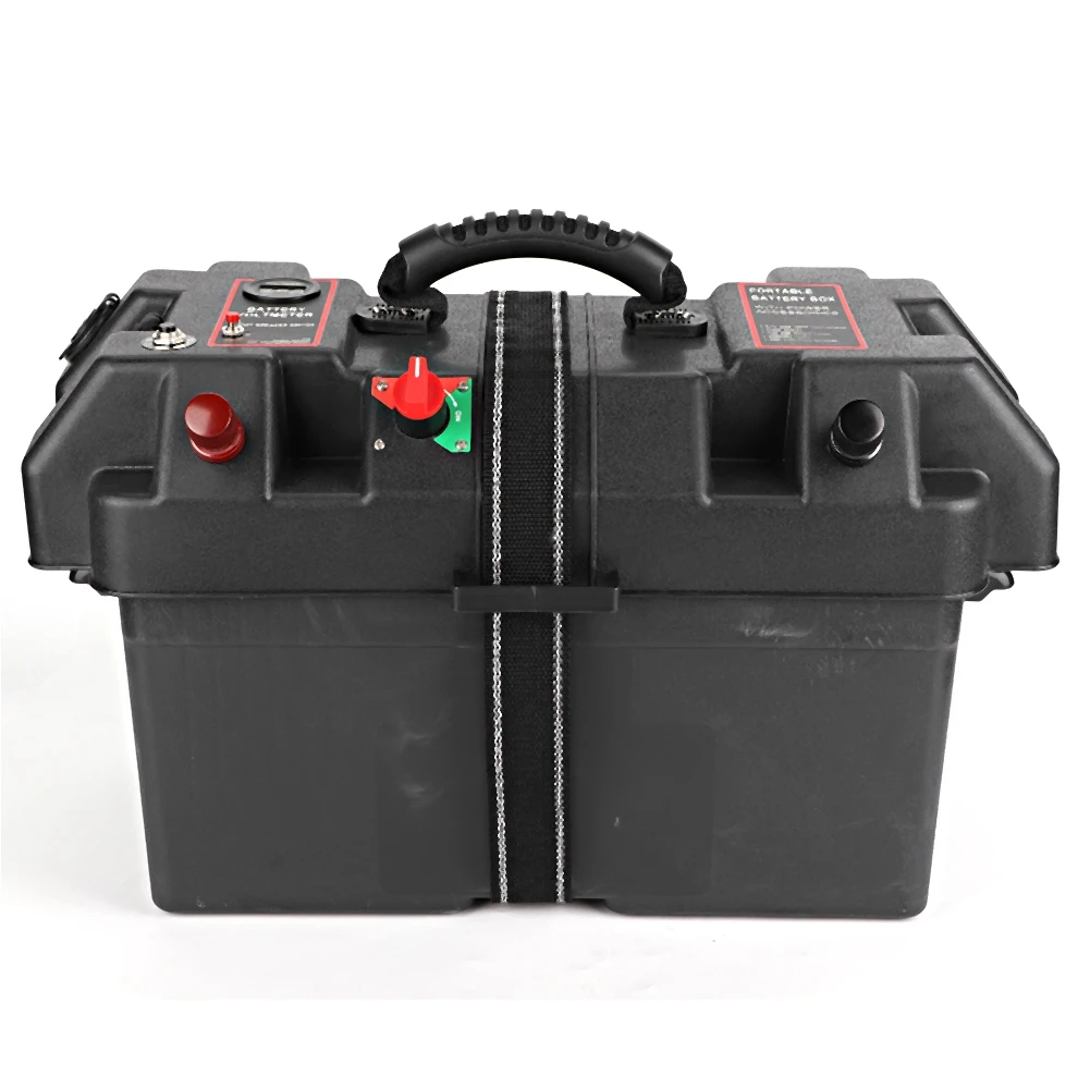 Trolling Battery Box Plastic  Trolling Motor Power Center Station Battery Box USB &amp 12V  Port
