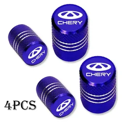 Premium Car Wheel Tire Valve Caps - 4 - Piece Set of Air Dust Covers (Chery - 12)