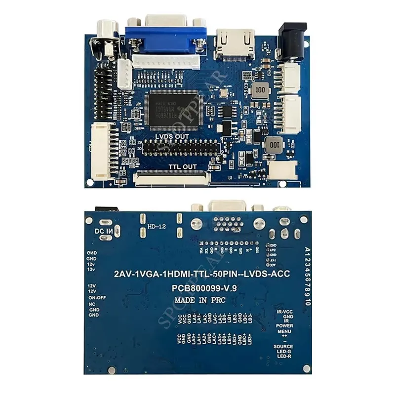 PCB800099 LCD Screen Car GPS Raspberry pi Raspberry pi expansion board Development board Display LCD Driver Board HDMI VGA AV to TTL RGB LVDS