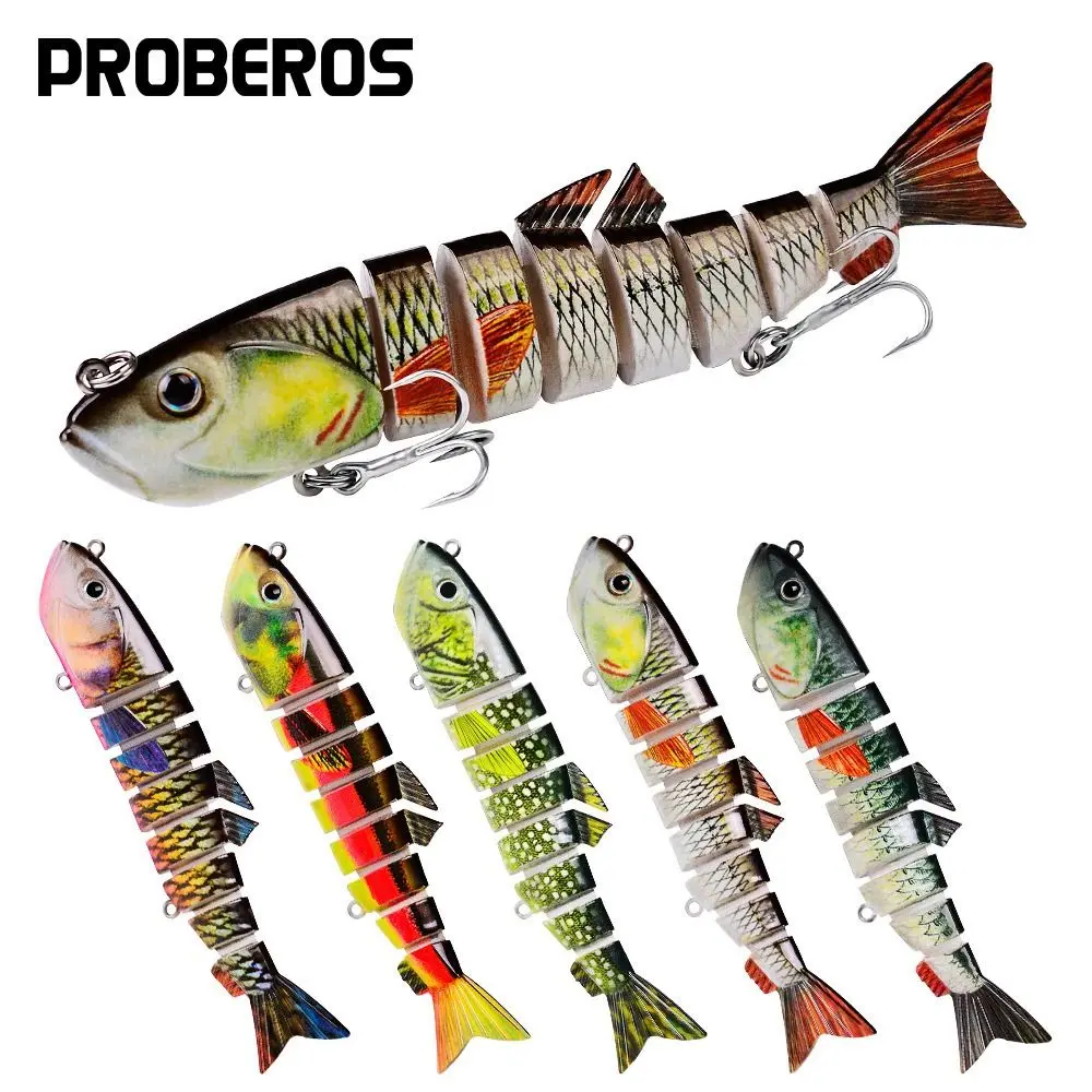 

8 Segment 113cm 22g New Plastic Hard Crank Artificial Bionic Bait Fishing Lure Treble Hooks Crucian Carp