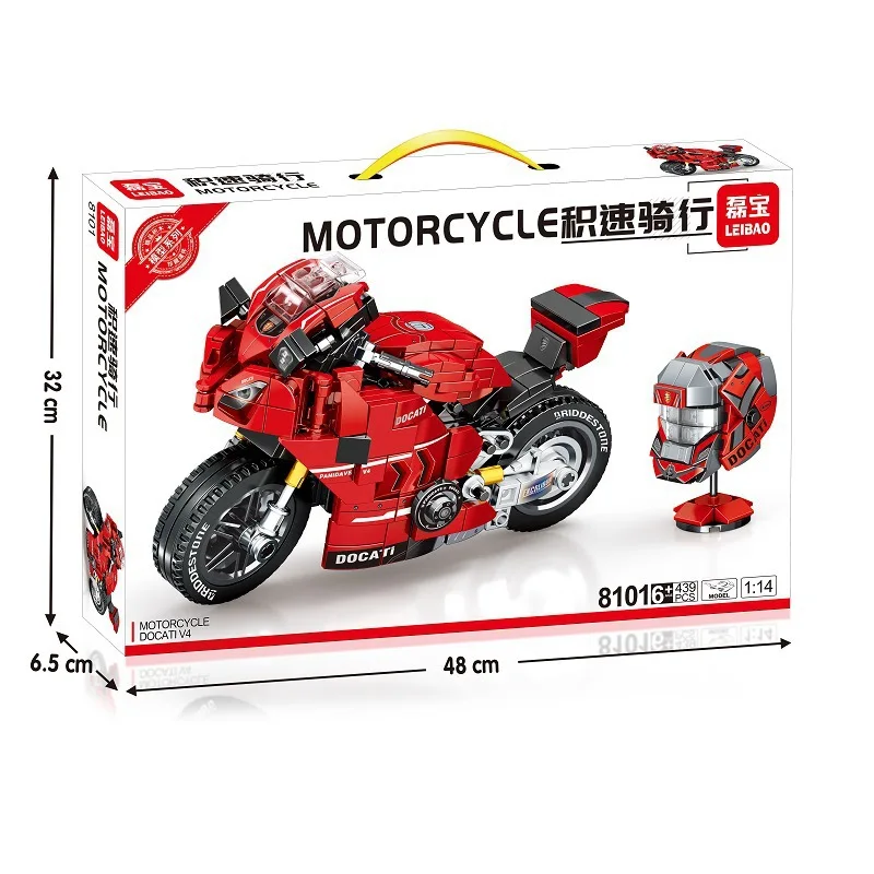 

Leibo Motorcycle Series Compatible with Lego Small Particles Assembling Building Blocks Boy and Children's Toy 6 Years Old