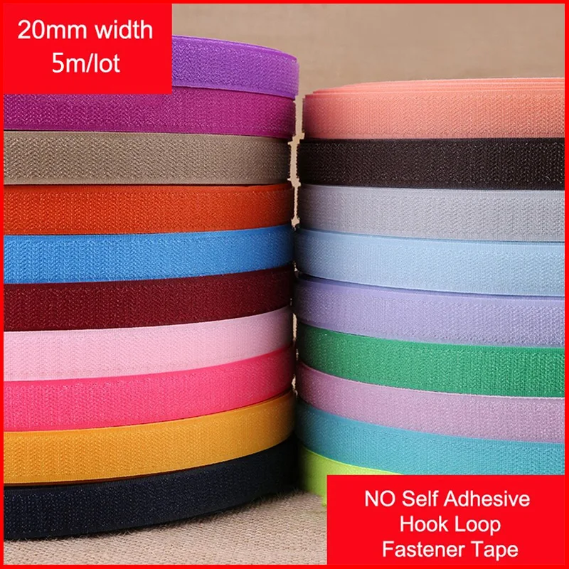 5Meter/Pair Colorful Velcros Non-adhesive Hook and Loop Fastener Tape Magic Nylon Strap DIY Sewing Craft