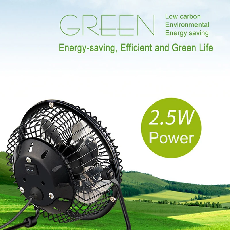 4/6inch mini USB fan ferroalloy desktop portable personal home office travel camping silent breeze fan for child baby toddler 4