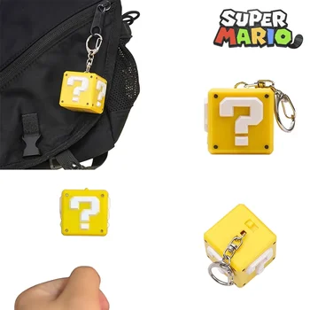 Super Mario Game Brick Keychain Anime Plastic Classic Sound Backpack Pendant Funny Kids Reduce Stress Key Chain Dolls Toys Gift