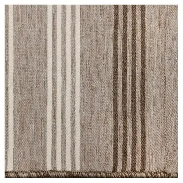 Brown Reversible Buffalo Plaid and Stripe Scatter Rug