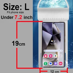 Universal IPX8 Waterproof Mobile Phone Case and Protective Cover (Silver L New)