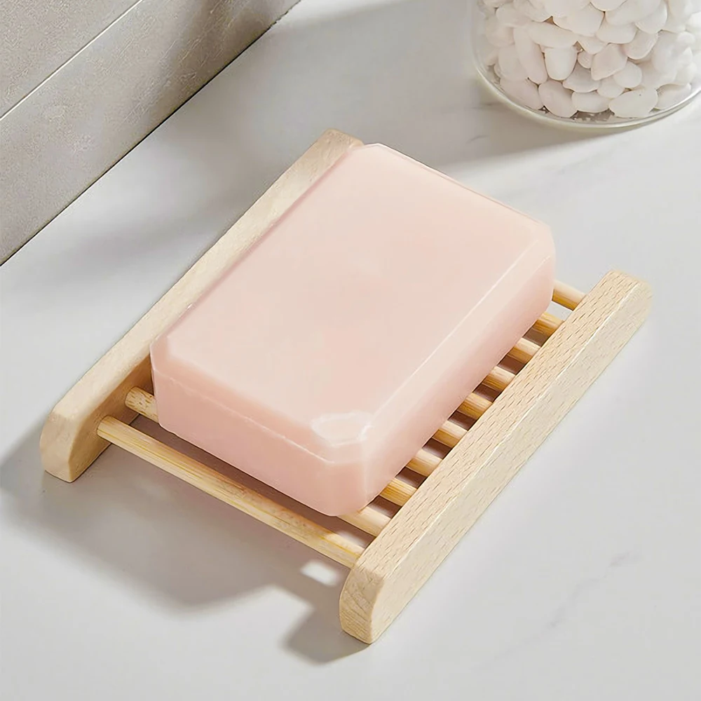 Eco-friendly Natural Bamboo Soap Dishes Bamboo Bath Soap Holder Case Tray Prevent Mildew Drain Soap Box Bathroom Washroom Tools 3