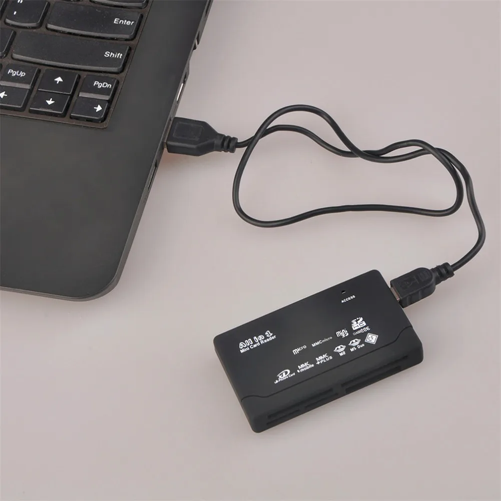 모든 InUSB 카드 리더기 SD 카드 리더기 어댑터 지원 외부 SDHC 미니 마이크로 M2 MMC XD CF 플래시 드라이브, 카드 리더기 어댑터