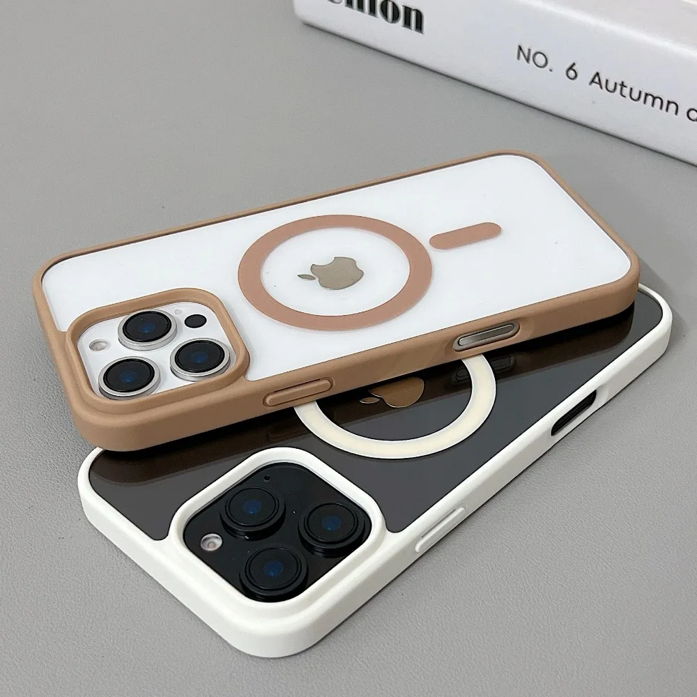 Luxury Transparent Magnetic Protective Phone Case with Clear Cover