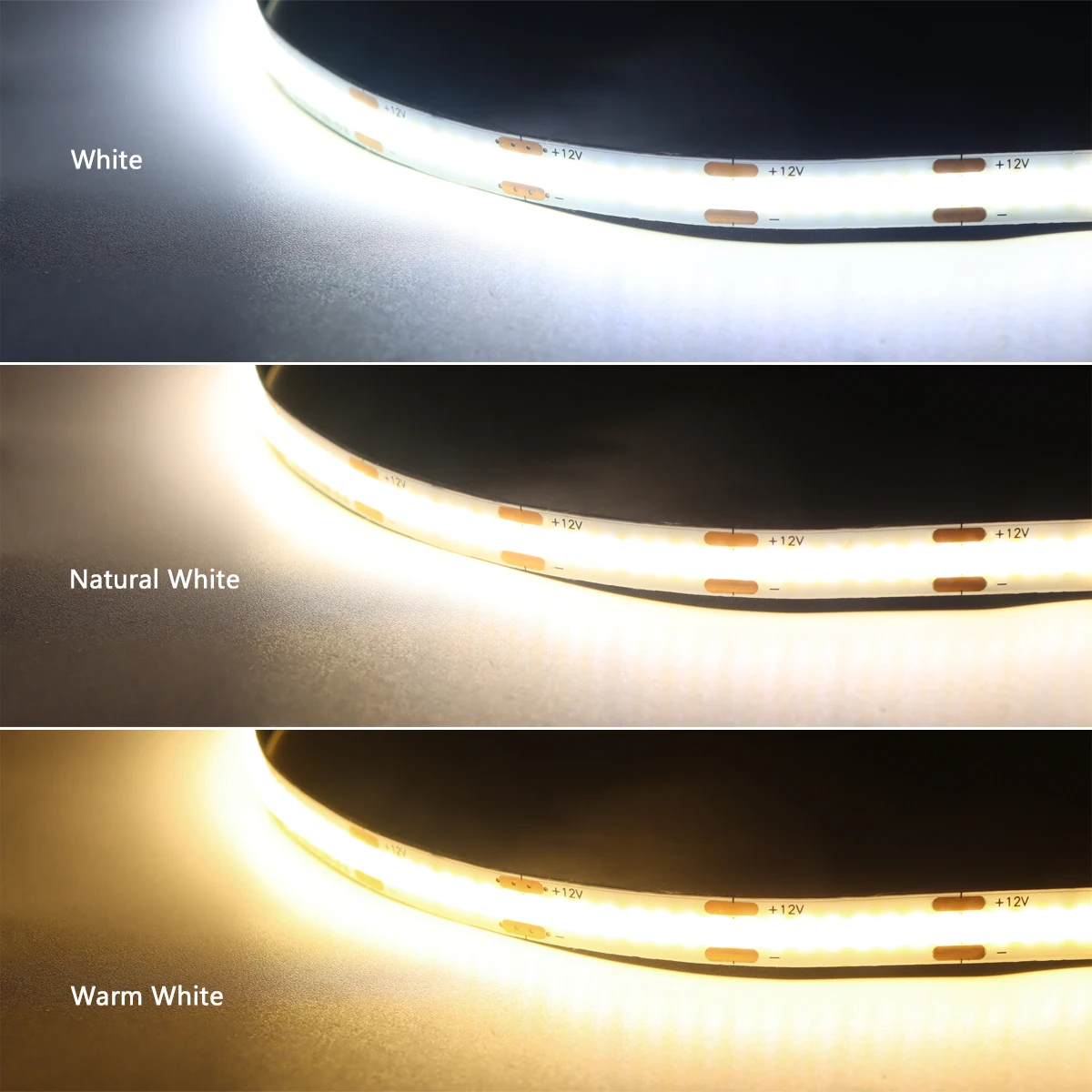 Bande Lumineuse LED COB à Capteur Tactile Intensité Réglable, Idéal pour une Bibliothèque, une Garde-Robe ou un Placard