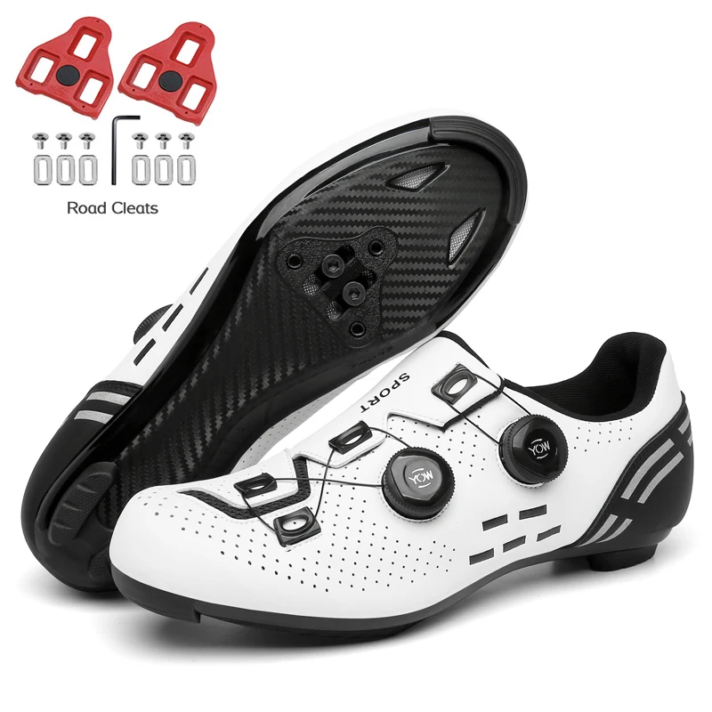 Carbon MTB Cycling Shoes with Cleats Men Road Bike Shoes Flat