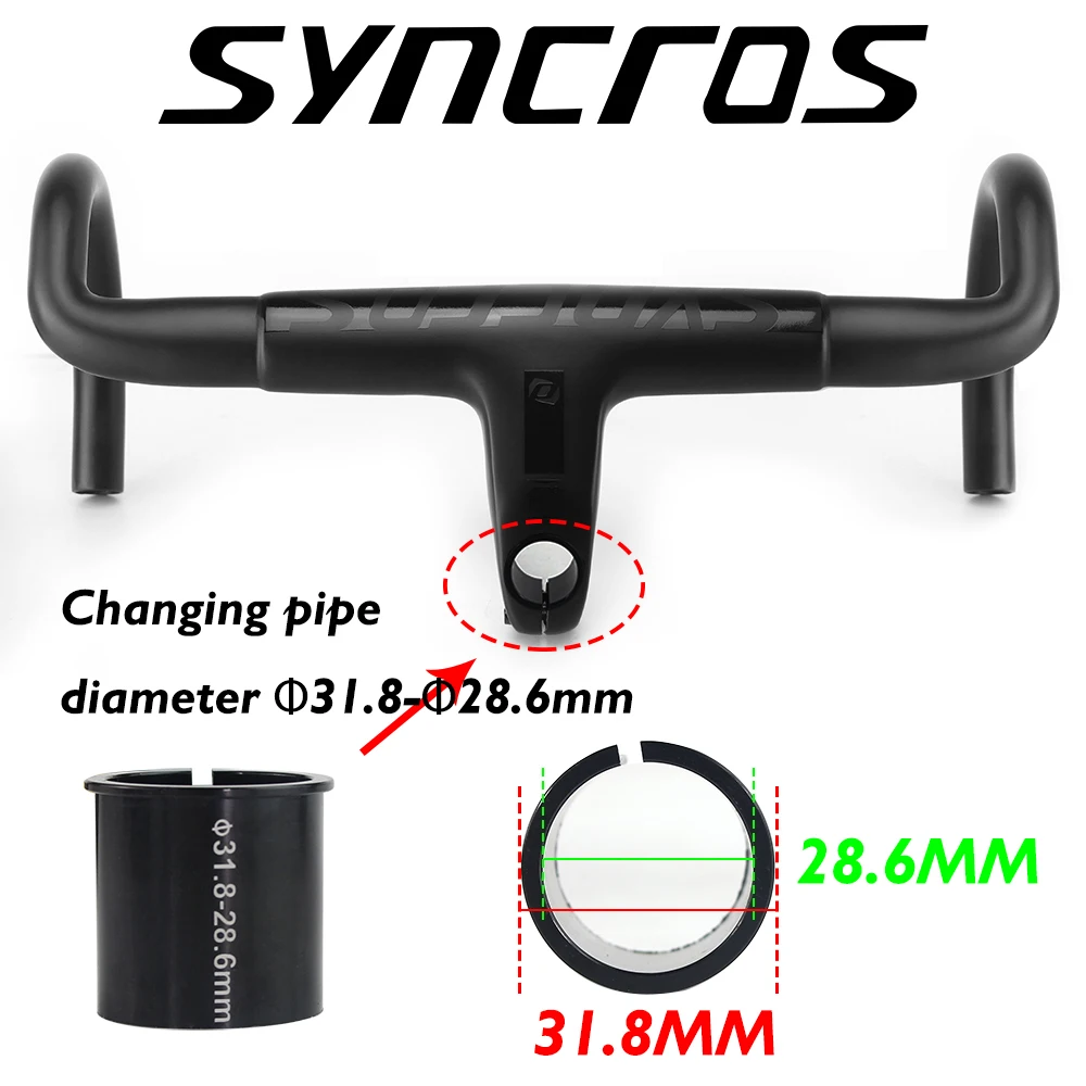 

Syncros RR1.0 Style Aero T800 Carbon Fiber Integrated Handlebar 80-110mmX380-440mm Road Bike Bent Bar For Fork Clamp 28.6/31.8mm