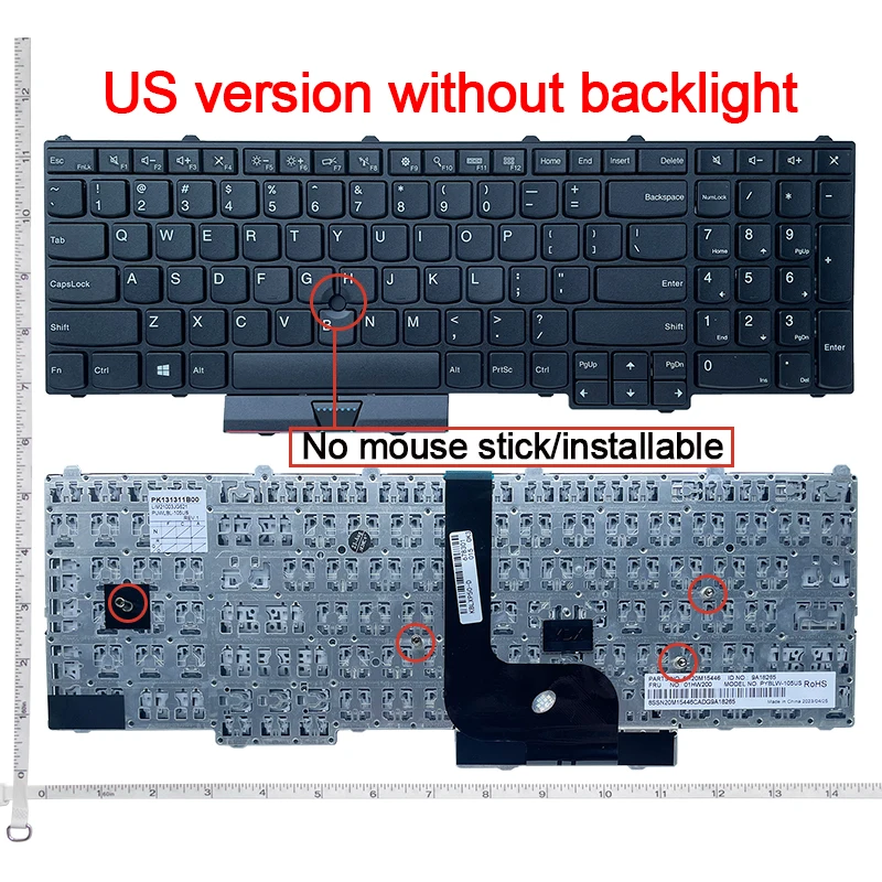 Teclado do Portátil dos E.u. para Lenovo Inglês P50 P70 s P51 P71 mt 20en 20eq Novo - Imagem 4