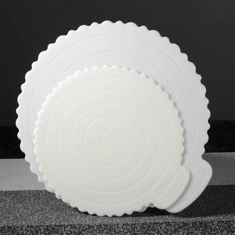 2PCS Reusable ABS plastic Round Cake stands Happy birthday cake Base plate Dessert boards Cake Transfer Tray Baking Tools