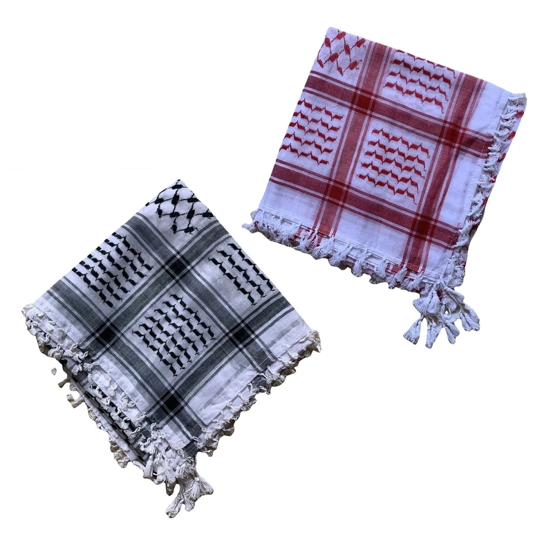 Bufanda Keffiyeh Árabe 140x140 Cm | Shemagh Grande Con Borlas | Suave Y Transpirable Para Hombre Y Mujer