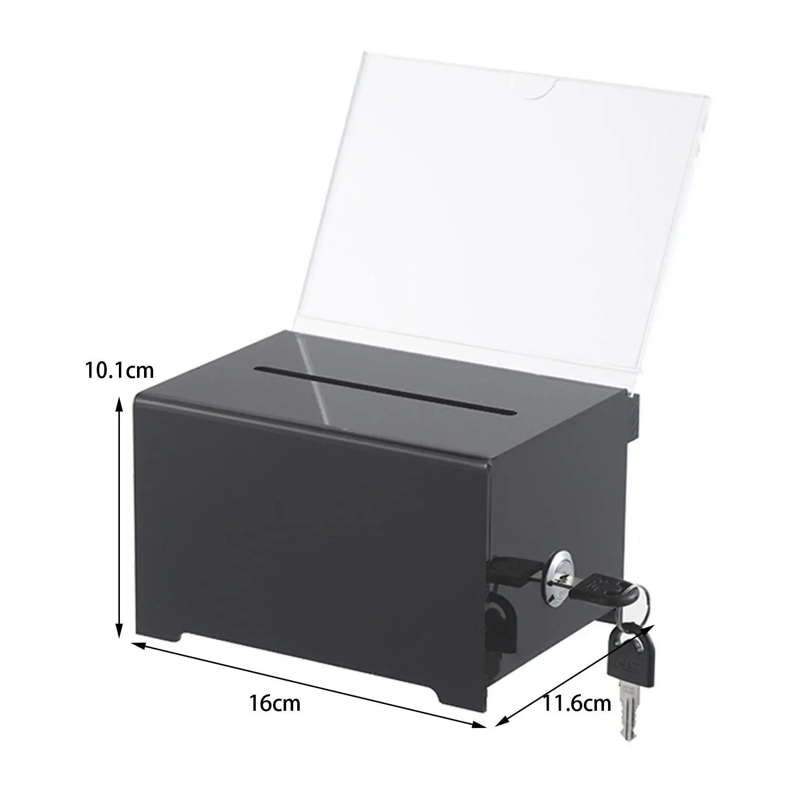 Acrylic Donation Box with Lock Charity Suggestion Box for Desk Shop Donation
