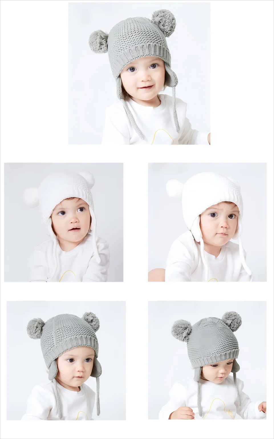 Kleinkind Jungen Mädchen Beanie Mütze Fleece gefütterte Strickmütze für Kinder mit Ohrenklappen Baby warme Wintermütze – Detail 5