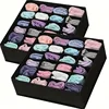 1Pc 24-Cell Collapsible Sock Organizer for Socks Underwear Ties Accessories Foldable Mold-Resistant Fabric Storage Box Divider 2
