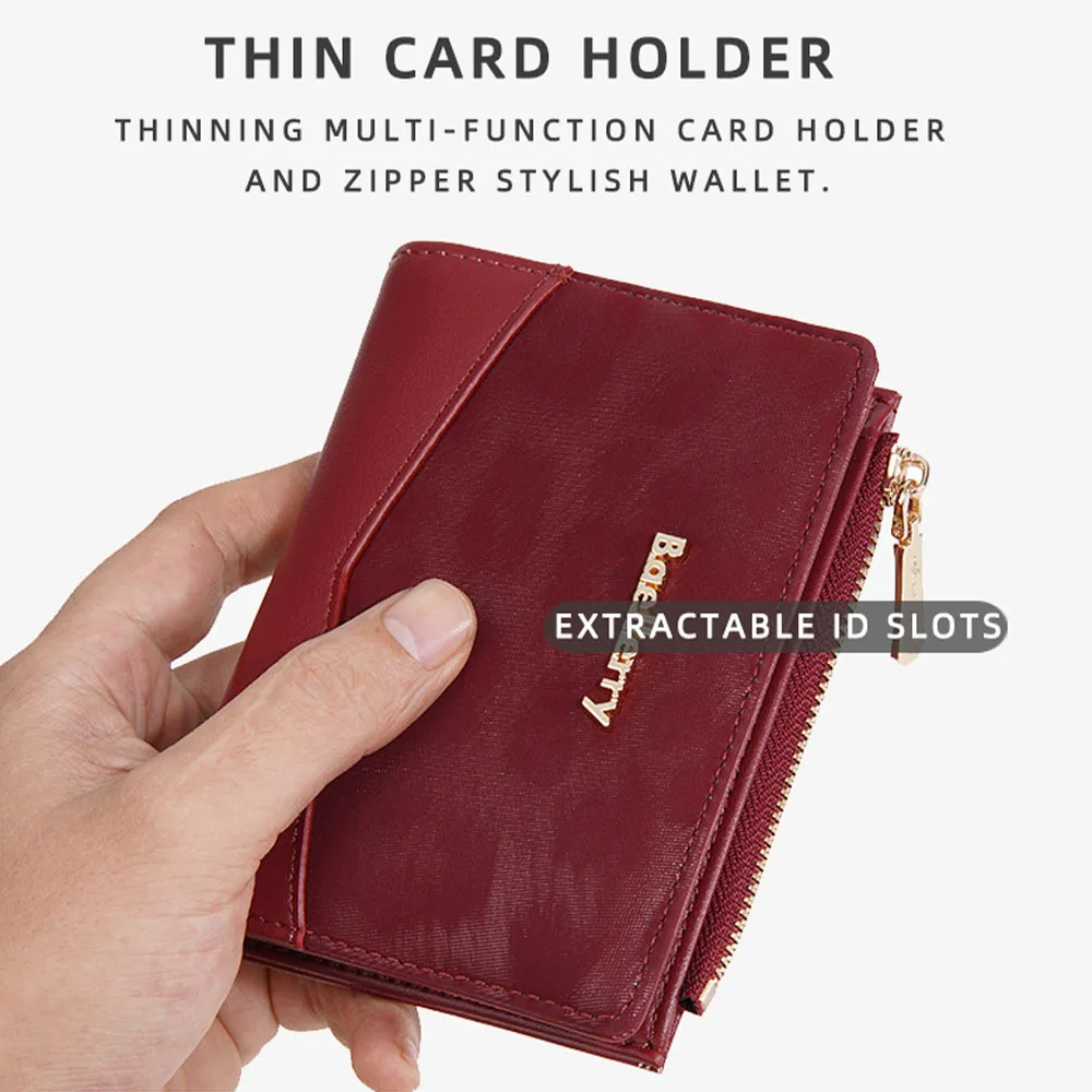 1Pcs Women's Ultra-Thin Short Wallet with Multiple Card Slots, Large Capacity, Zipper Coin Pocket, Multifunctional Storage Wallet, Mini Portable Card Holder