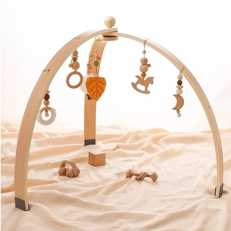 Baby Rakete Holz Dreieck Spielen Gym Rahmen Rassel Spielzeug Neugeborenen Mobile Hängen Sensorischen Spielzeug Rahmen Raum Dekorationen Spielzeug Geschenk Kinder – Detail 6