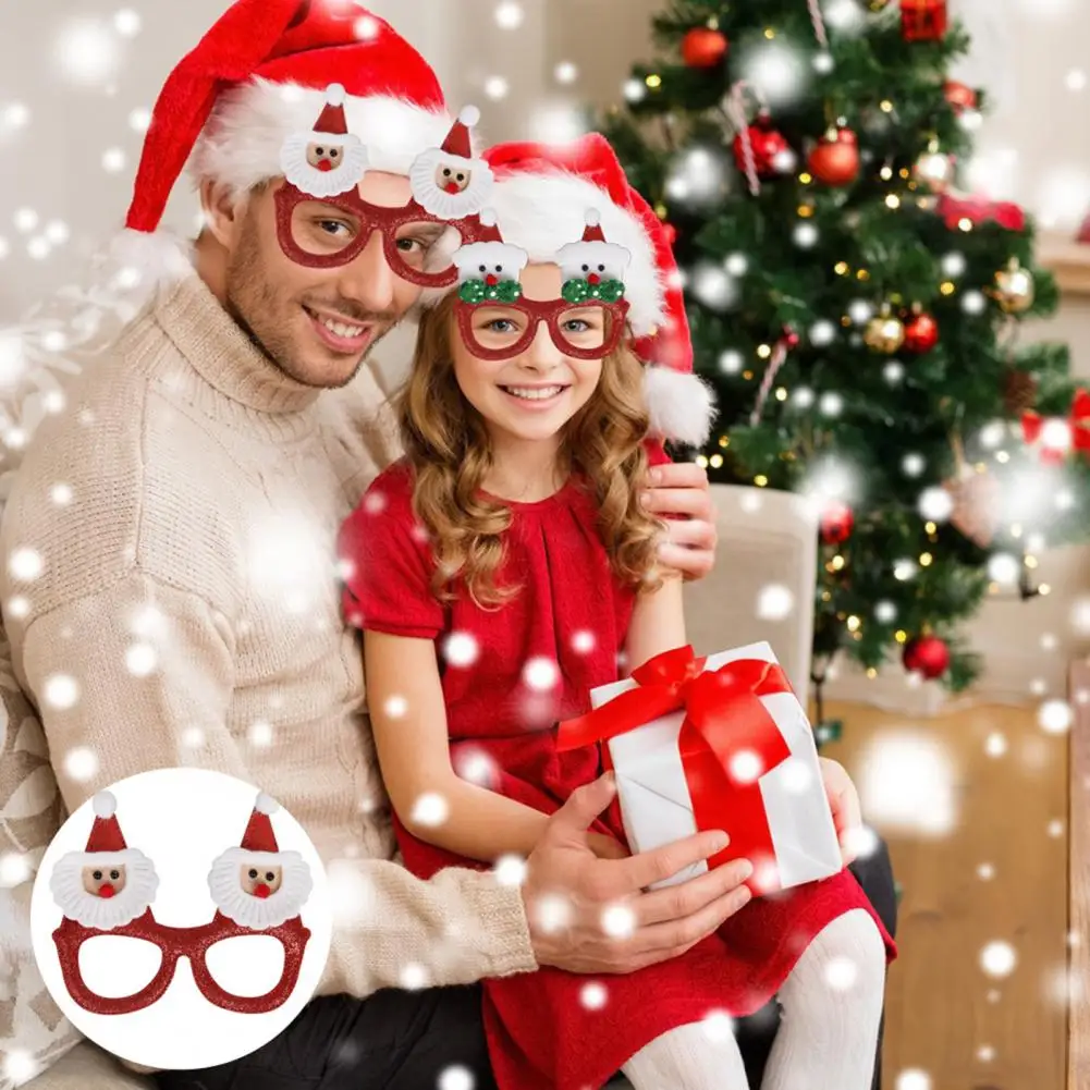 Cute Christmas Glasses Frame Durable Christmas Decoration Festive Party Glasses Frames
