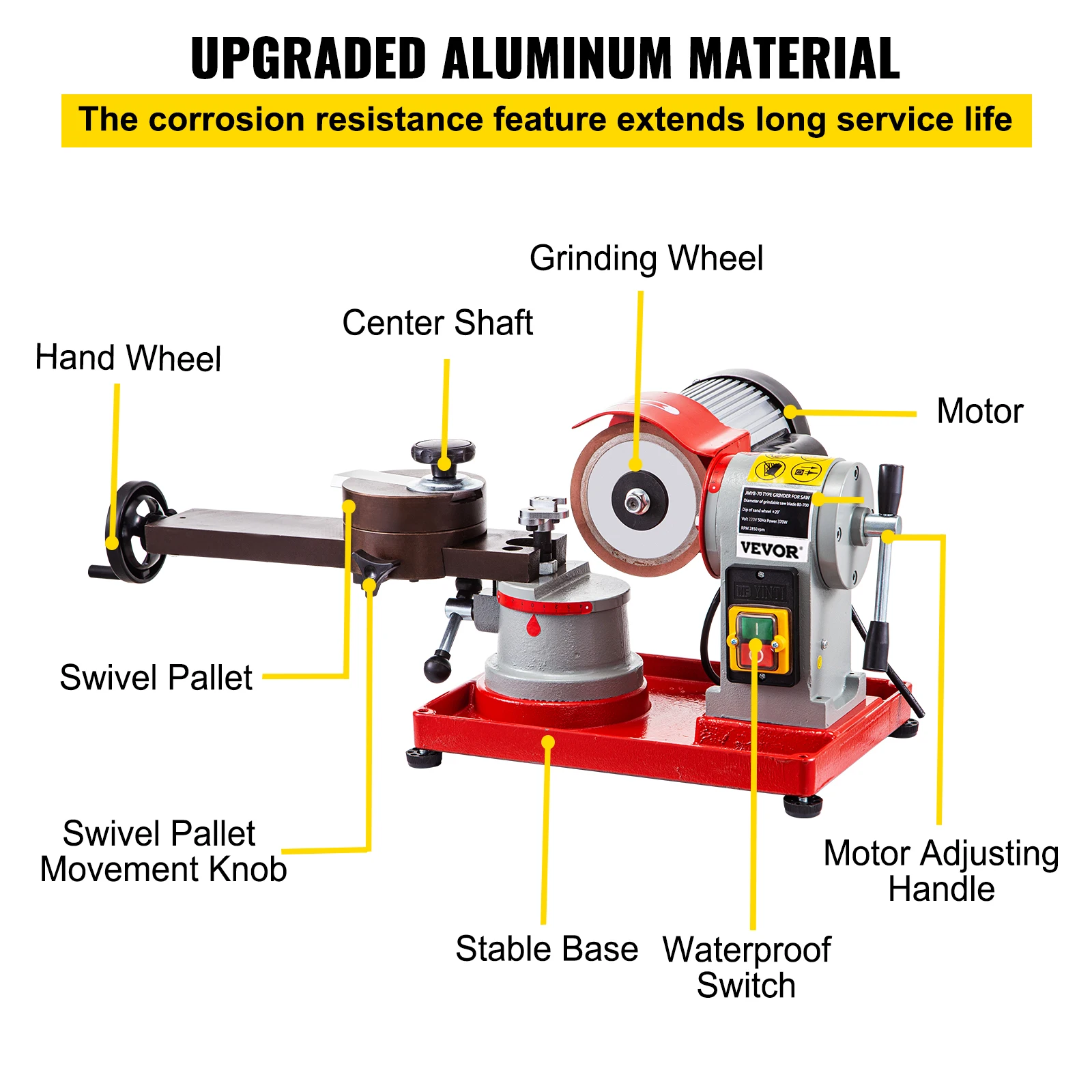 VEVOR Round Circular Saw Blade Grinder Machine 110V 370W Rotary Angle Mill  Sharpener 125mm Electric Saw Blade Sharpener Machine for Sharpening Carbide