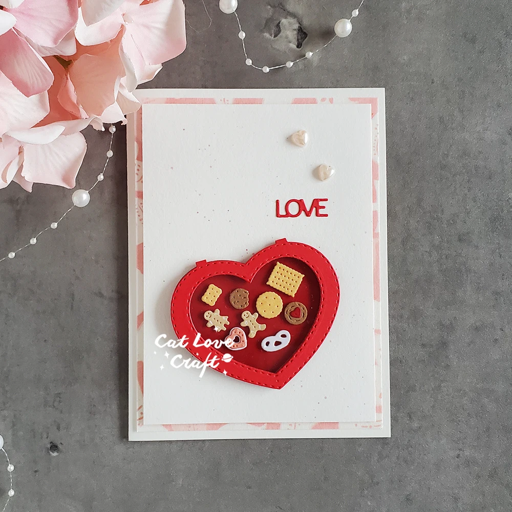 Catlove Love box with cookies Metal Cutting Dies Scrapbooking Mold Stencil Die Cuts Card Making DIY Craft Embossing New Dies