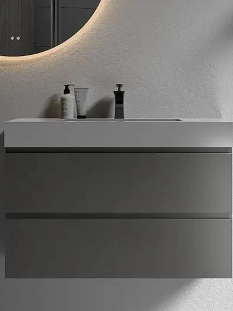 Overflowing bathrobe, wall-mounted floating bath, large storage, 24 in.