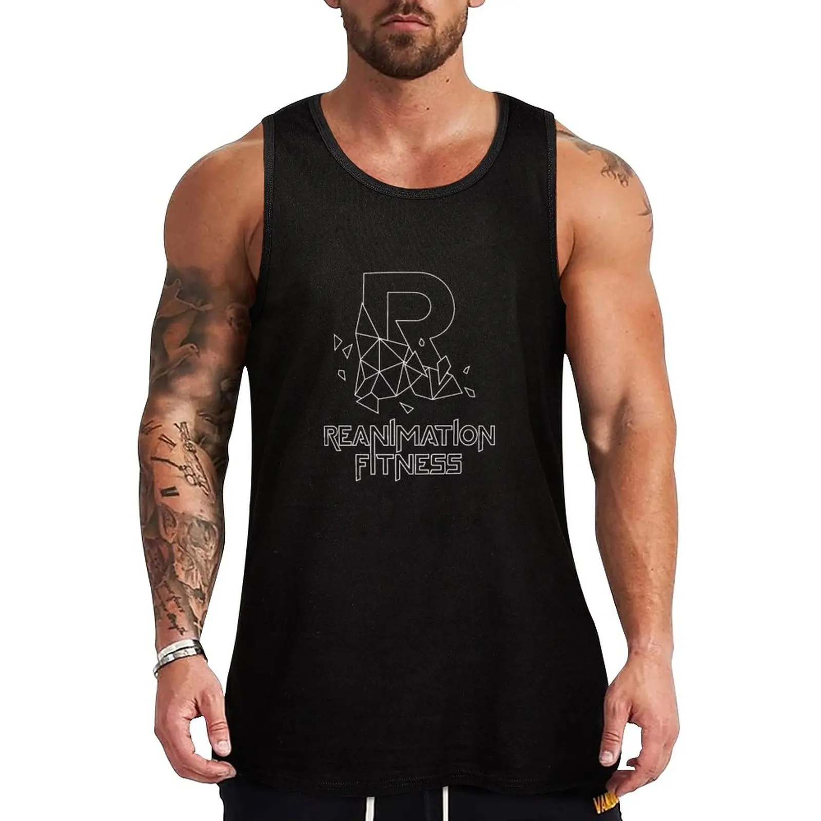 

New RF Logo - W/Outlined Tank Top Men's clothing brands gym men