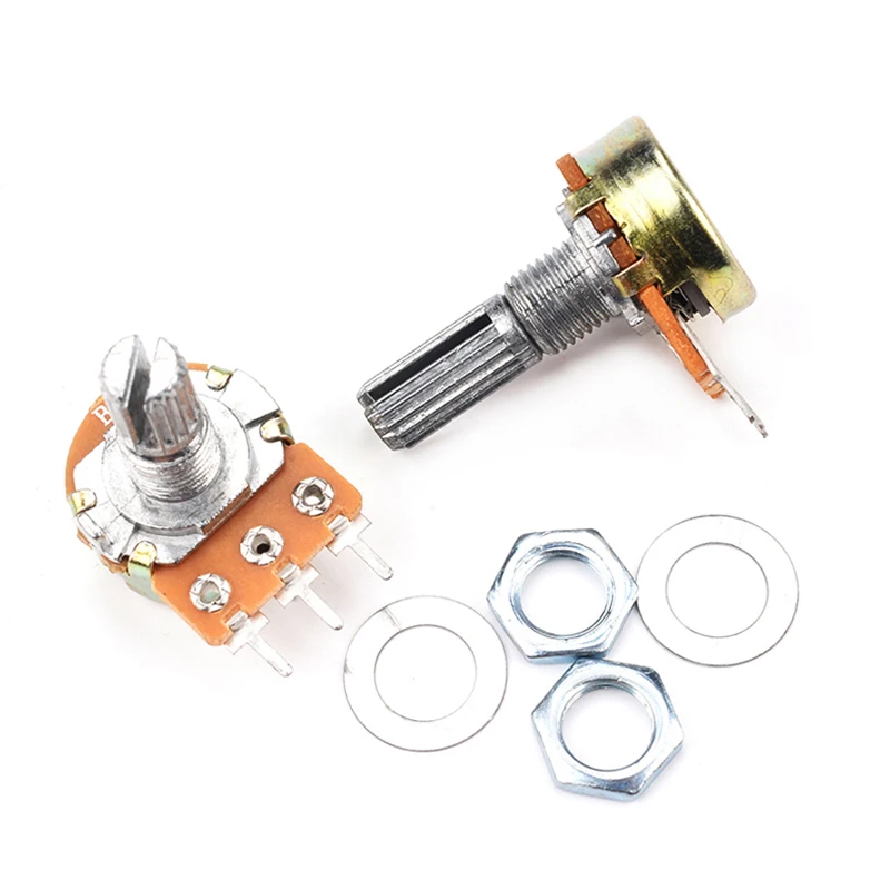 3 pin WH148 Linear Potentiometer variable resistor potentiometer B Type 1K 2K 5K 10K 20K 50K 100K 250K 500K 1M 15mm Shaft 5pcs for linear potentiometer,adjustable resistor