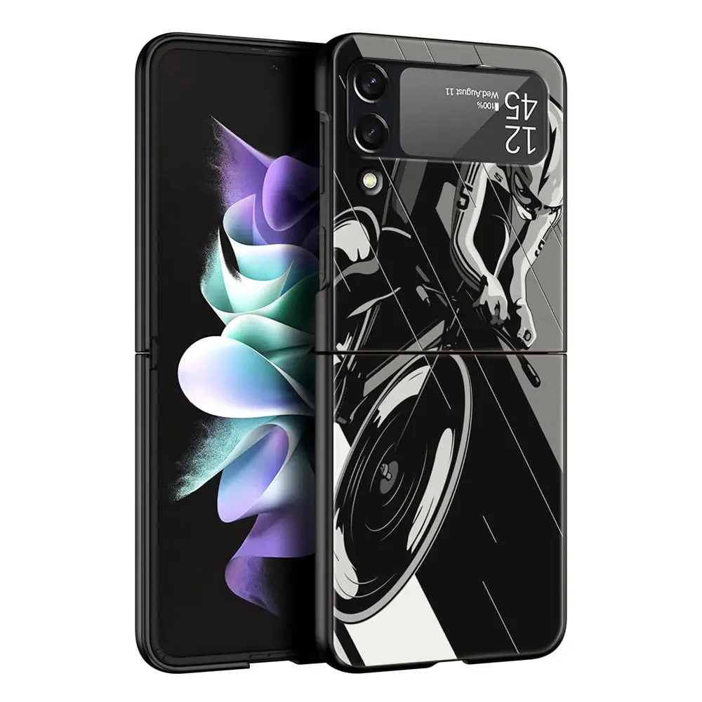 Mountain Bike Art Phone Case - Black Hard Folding Cover