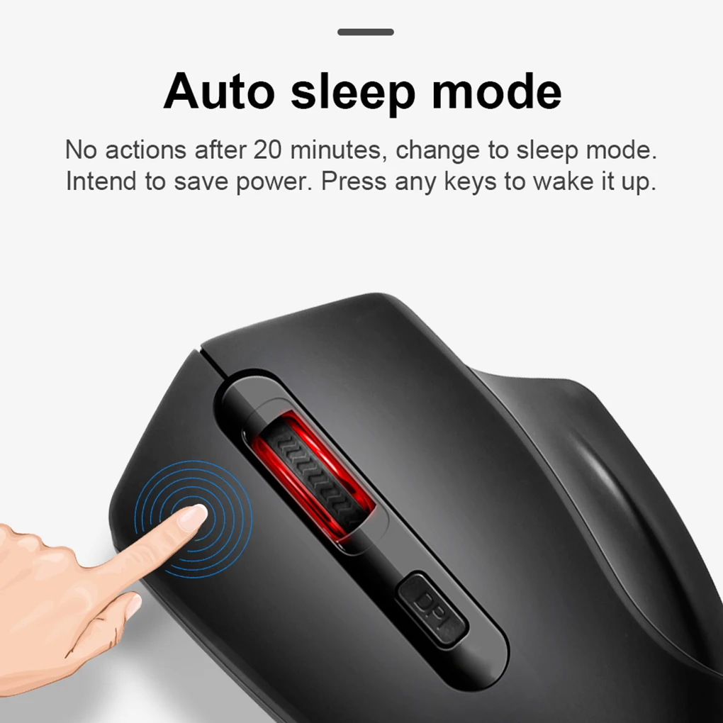 Wireless Silent Computer Mouse 4 Buttons Gaming Mice Computer Notebook Accessories Black