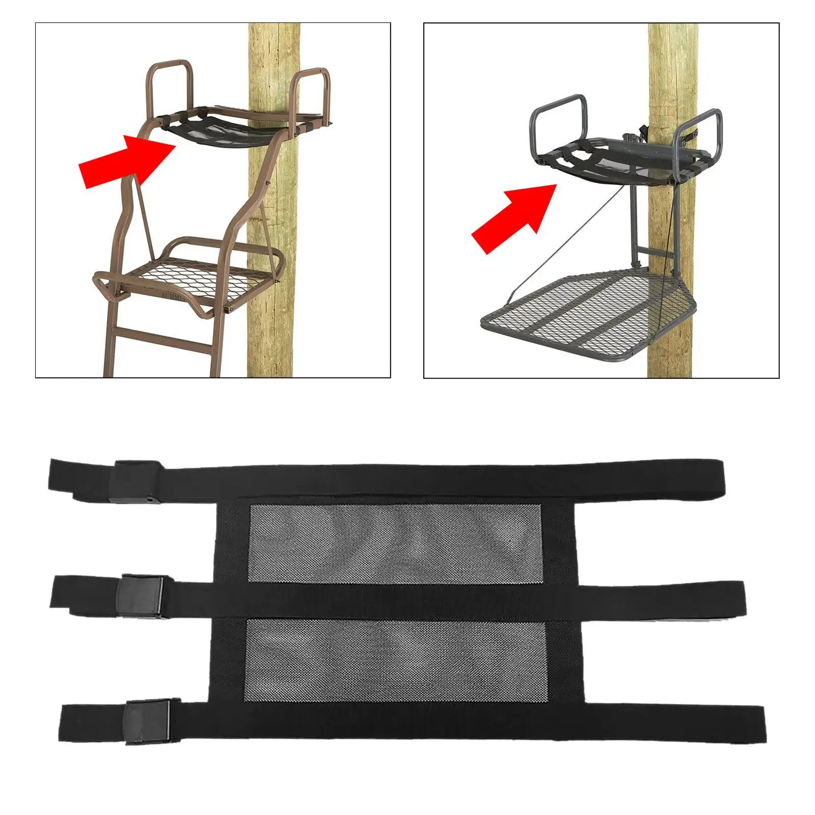 Tree Stand Seat Replacement Adjustable Buckle Easy to Install Adults Ladder Stand Seat for Climbing Treestands Outdoor Hiking