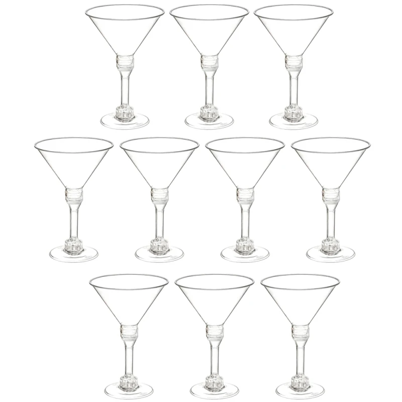 Description Picture 4 of item10 Pcs Red Glasses Whiskey Wedding Party Plastic Goblets Clear Cocktail Cups Beverage Drink for Footed Martini