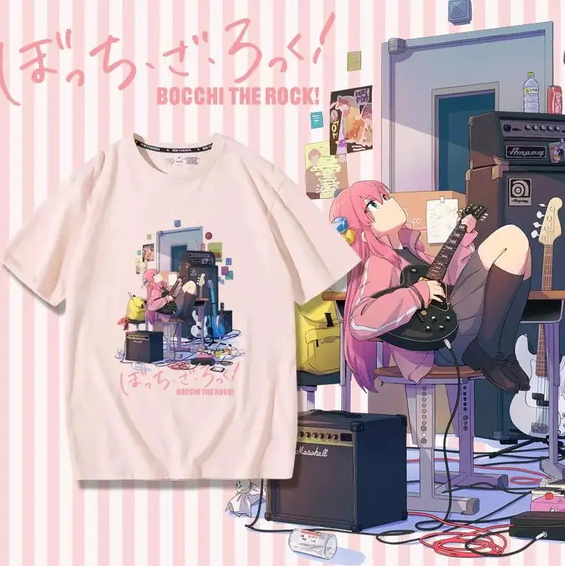 

Anime BOCCHI THE ROCK! Gotoh Hitori Cosplay Summer Short Sleeve T-Shirt Cotton Top Casual Looes Clothes Japanese Costume Neutral