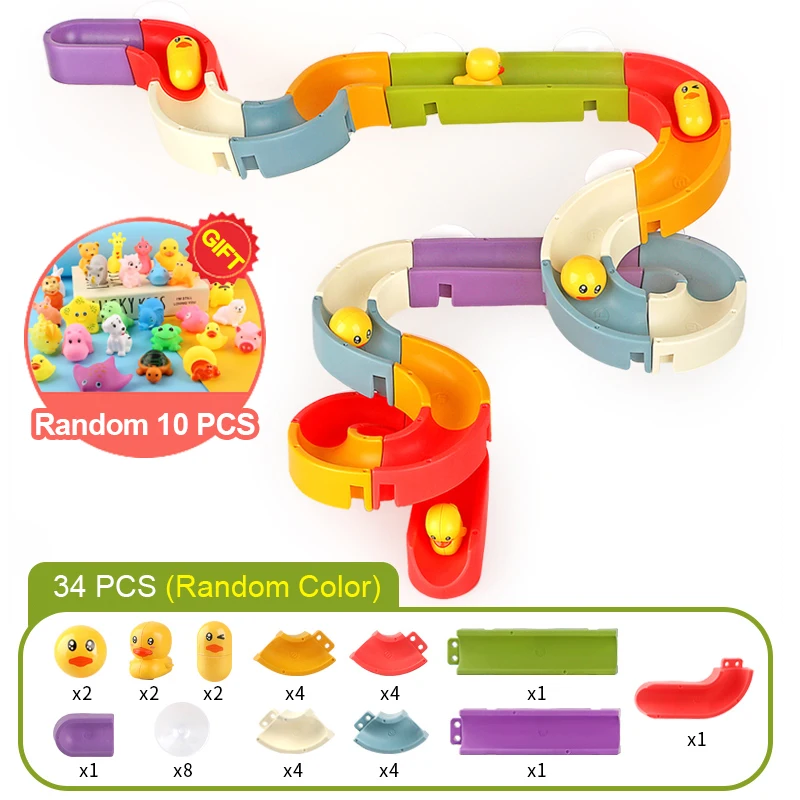  AXSOGAO Bath Toys for Kids Ages 4-8, 54 PCS Wall Bathtub Toy  Slide for Toddlers 3 4 5 6 Years Mold Free Bath Toys DIY Take Apart Tracks  Set Shower Toys