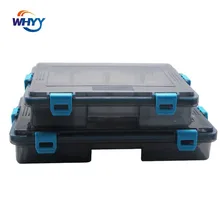 

Four Lock Catch Fishing Tackle Box Single-layer Accessories Storage Box Bait Box 4-color Adjustable Inserting Tool Fishing Box