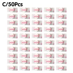 Pack of 30/50 Disposable Compressed Facial Masks - Portable Non-Woven Cotton Skin Care Sheets (Pink 50pcs)