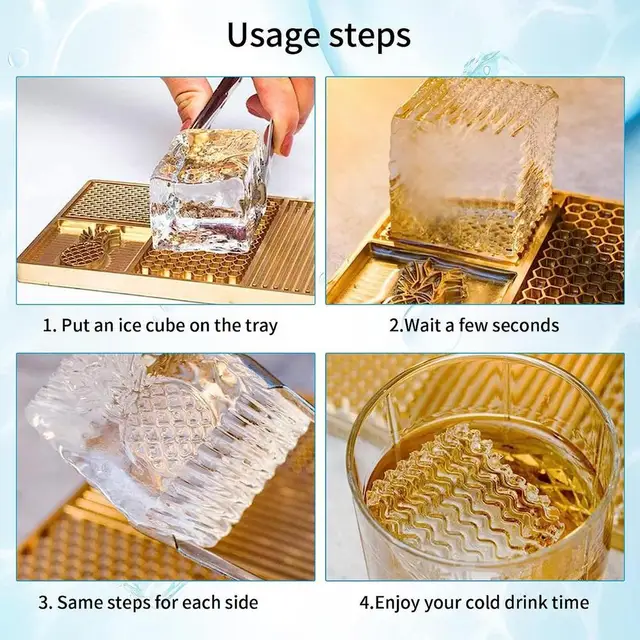Brass Copper Ice Molds Ice Designer Tray Wear Resistant Cube Making Plate  Multiuse Rack For Freezing Cocktail Fruit Cake Jelly - AliExpress